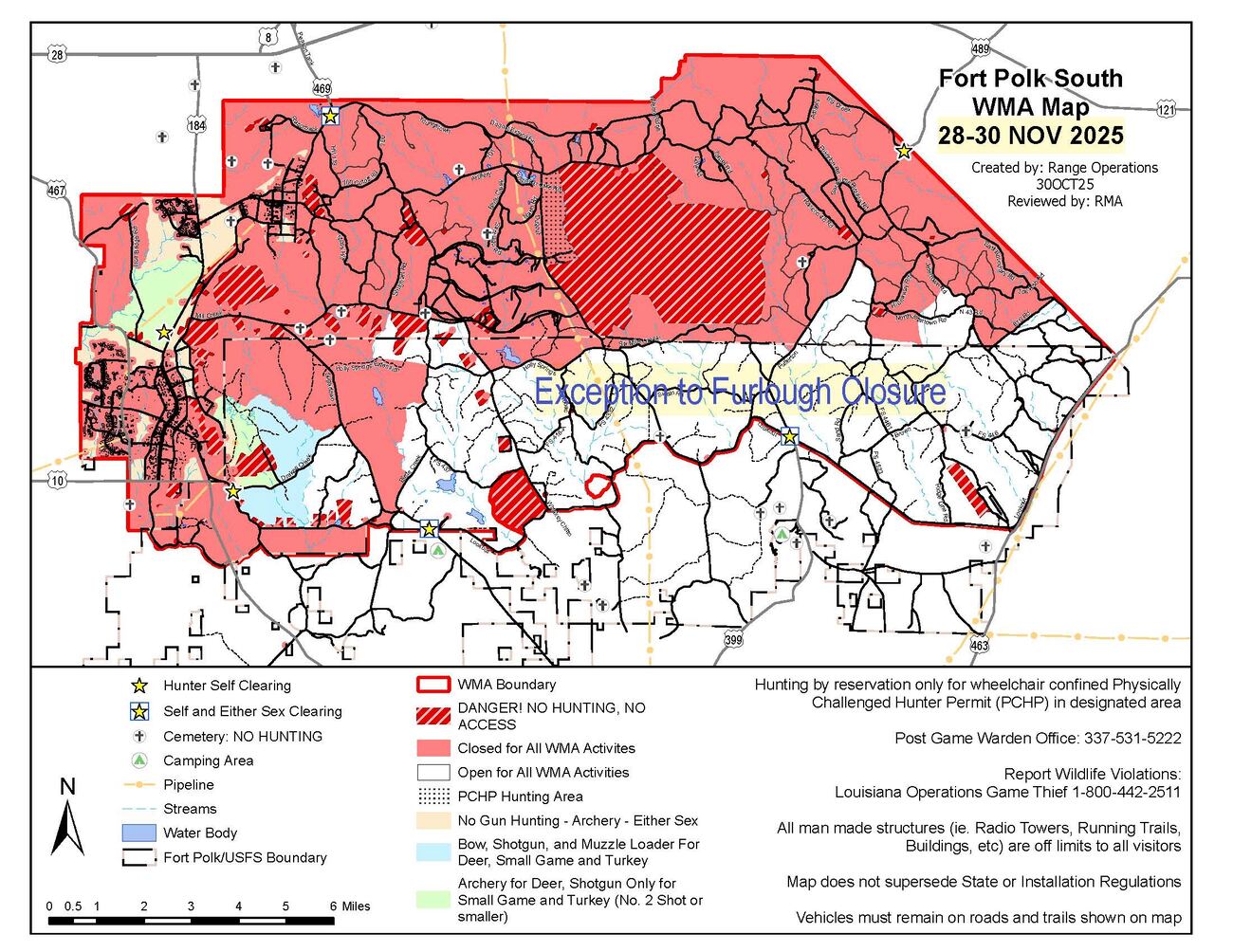Sunrock Operations Map Parts of Fort Polk-Vernon WMA to be reopened for user activities, LDWF ...