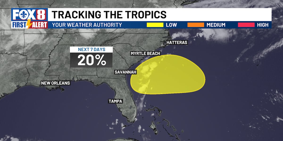 National Hurricane Center highlights area to watch off the Southeast U.S. Coast
