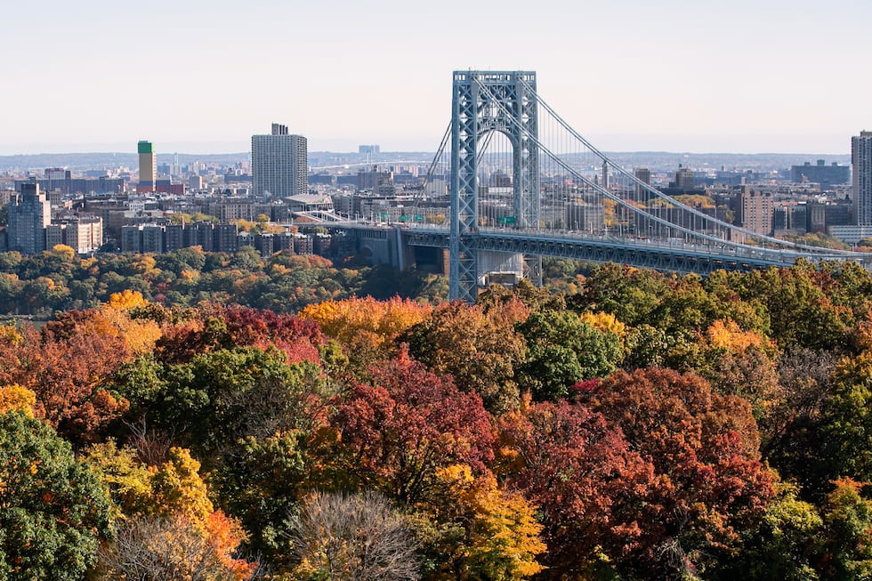 FILE - The George Washington Bridge is seen on Oct. 29, 2022, from Fort Lee, N.J.