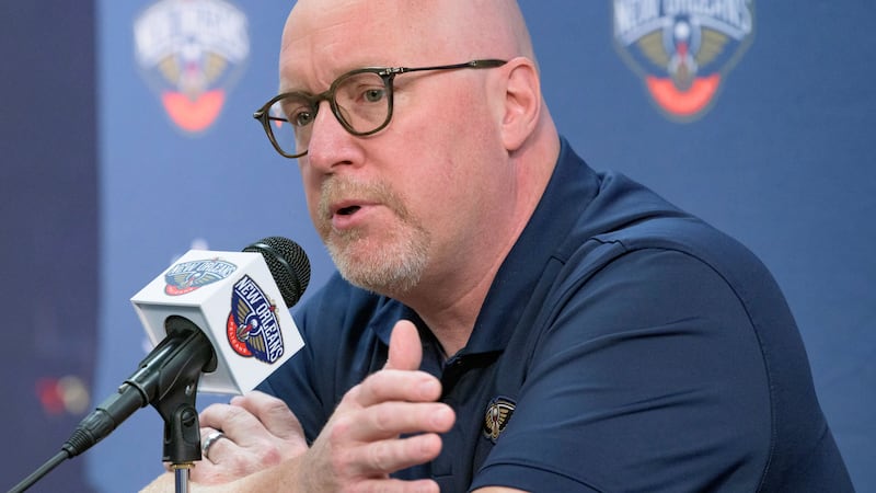 David Griffin, New Orleans Pelicans executive vice president of Basketball Operations, speaks...