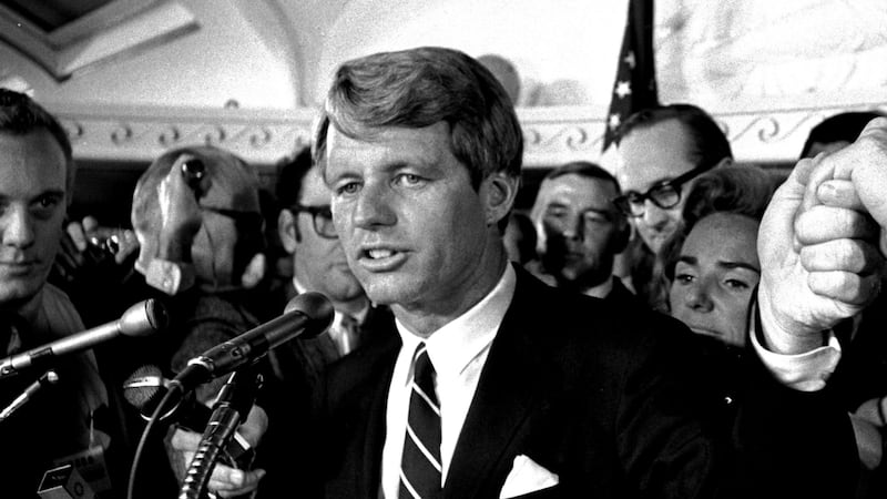 FILE -- FILE -- Robert F. Kennedy shown speaking in Los Angeles in 1968. (AP Photo/Dick...