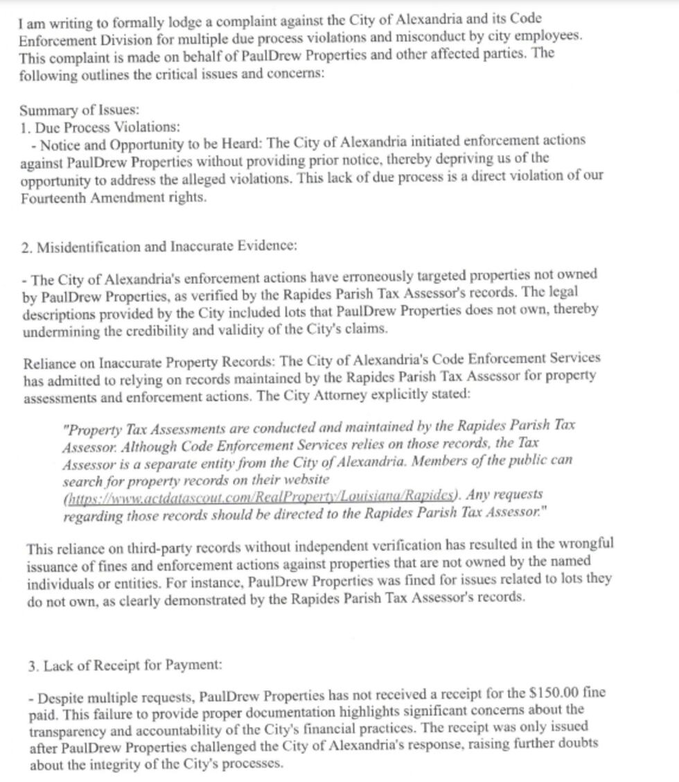 PaulDrew Properties officially files formal complaints against