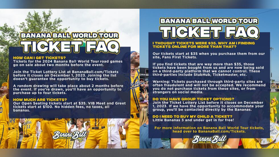 The Savannah Bananas are coming to Baton Rouge in March 2024.
