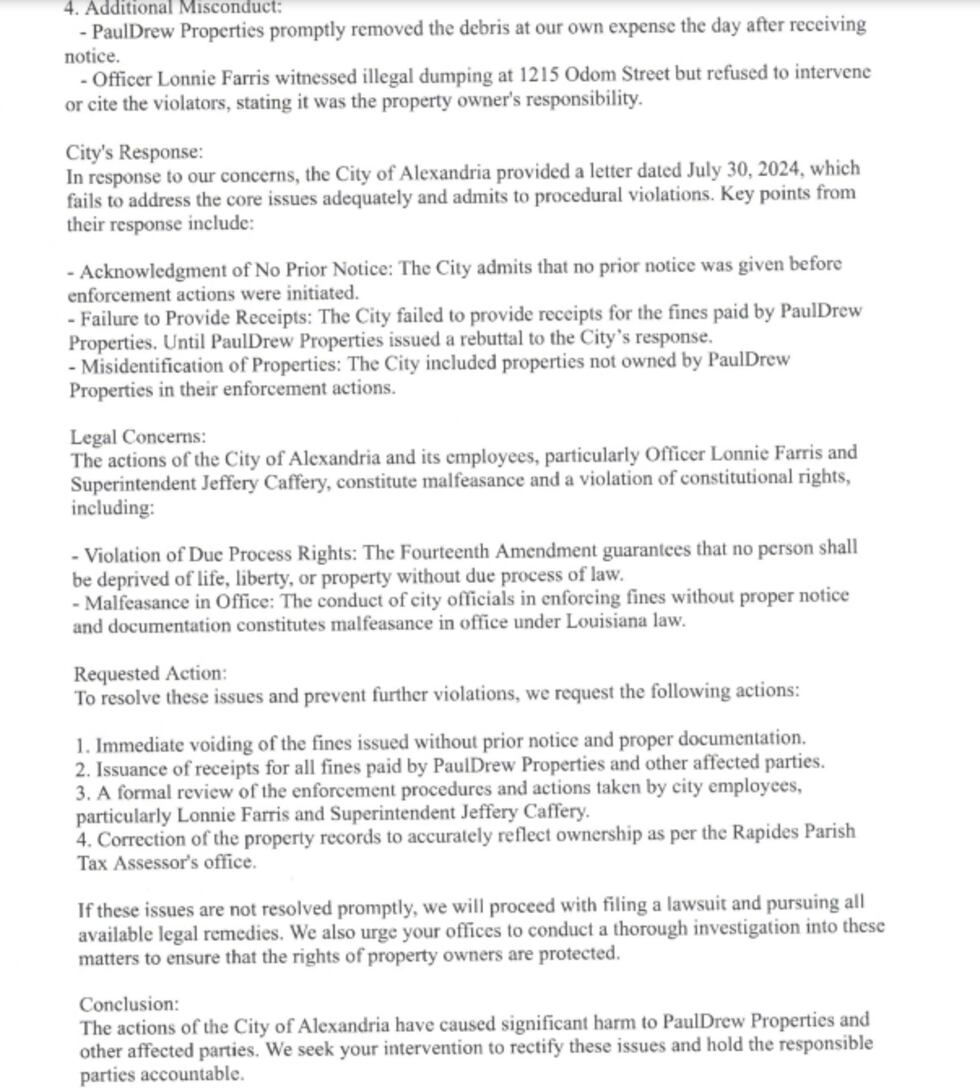 PaulDrew Properties officially files formal complaints against