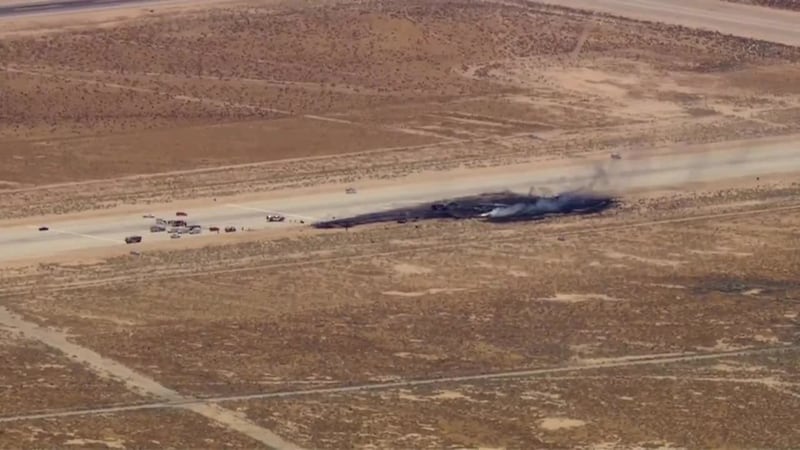 An Air Force B-52 bomber crashed shortly after taking off from an Air Force base in...