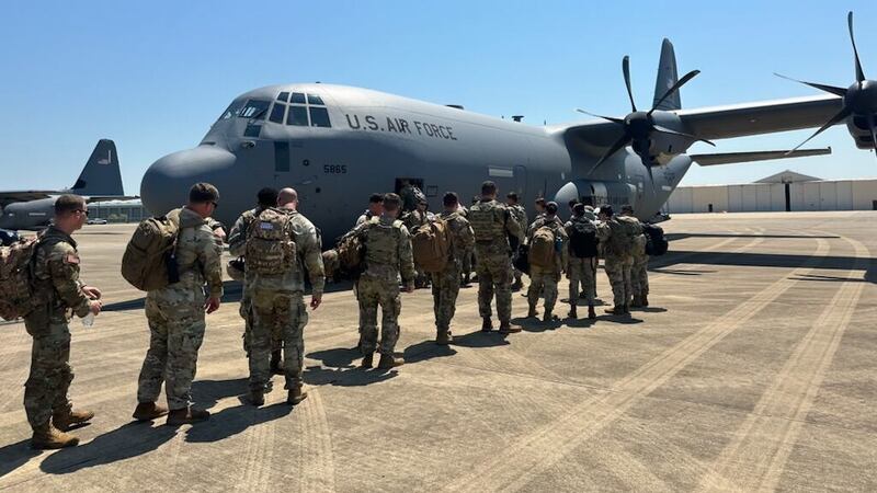On Tuesday, Louisiana National Guard Military Police Soldiers flew from the Alexandria...